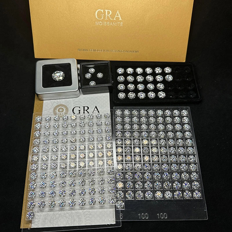Machine Cut Round Brilliant Cut White Color Moissanite Stone D VVS High Quality Gemstone Loose Diamonds for Sale