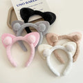 Korean Cute Plush Cat Ears Hair Hoop Girls Fashion Solid Color Wide Brim Hair Band Accessories Warm Daily Furry Headbands