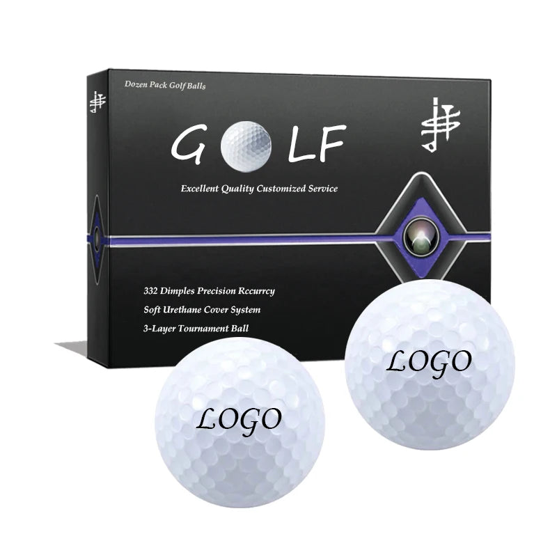 Golf Balls China Trade Custom Logo 2-layer Durable Surlyn or Urethane Tournament Golfballs