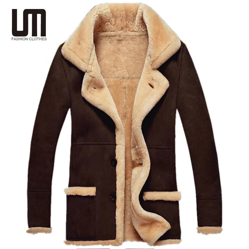 OEM Dropshipping Wholesale Winter Hot Selling Men Clothes Warm Thick Liner Faux Fur Collar Thick Plus Size Jacket Coats
