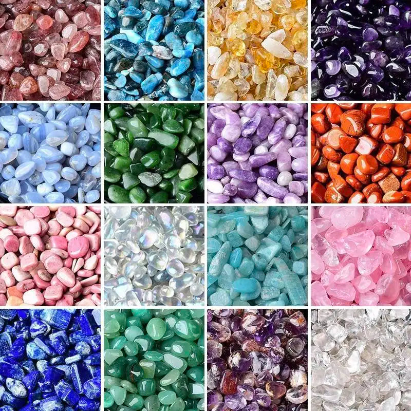Bulk Polished Chips Stones Crushed Crystal Quartz Natural 7 Chakra Gemstone Vase Filler Rocks Succulent Plant Small Fish for