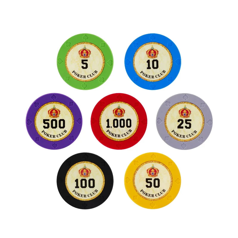 YH 100/300/500 European Texas Hold'em Engravible Chip Set Pro Poker Chips