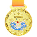 Drop Shipping Free Print Metal Swimming Medal School Sports Metal Medal Match Medals Badges Souvenirs Gold Medallion