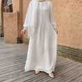 2023 Lanna Modest Polyester Casual Formal 4 Season Women Abaya for Kaftan Gown Muslim Jubah Saudi UAE Dubai Maxi Long Dress