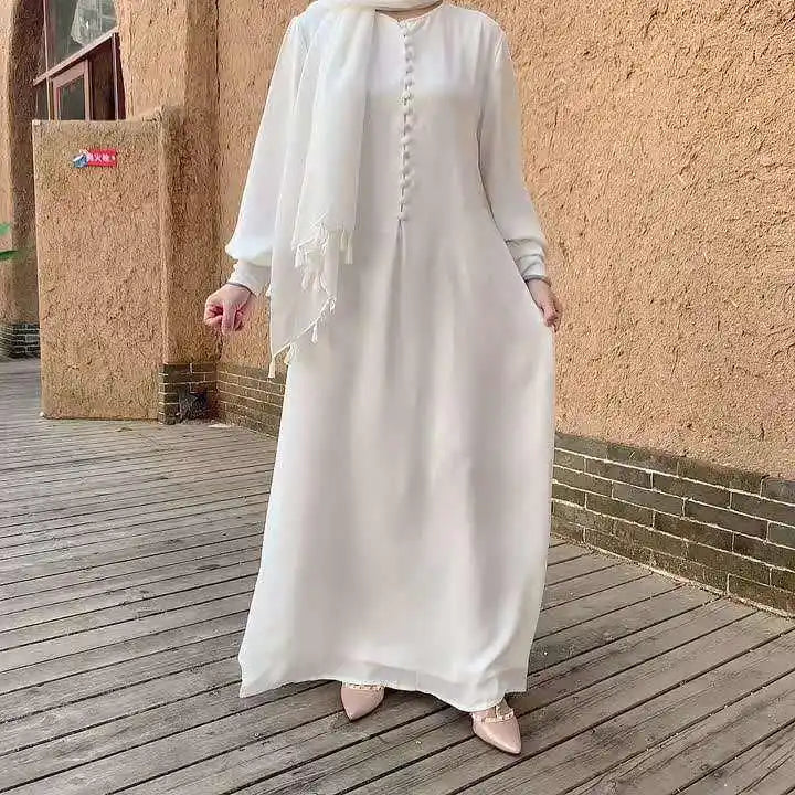 2023 Lanna Modest Polyester Casual Formal 4 Season Women Abaya for Kaftan Gown Muslim Jubah Saudi UAE Dubai Maxi Long Dress
