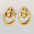 Wholesale New Punk Fashion Gold Plated Geometric Drop Earrings Vintage Metal Twisted Circle Stud Earrings (KER810)
