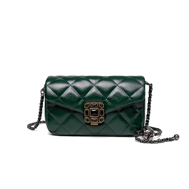 Custom Wholesale Hot Quilted PU Leather Women Mini Shoulder Bag Ladies Chain Handbags Small Square Bag