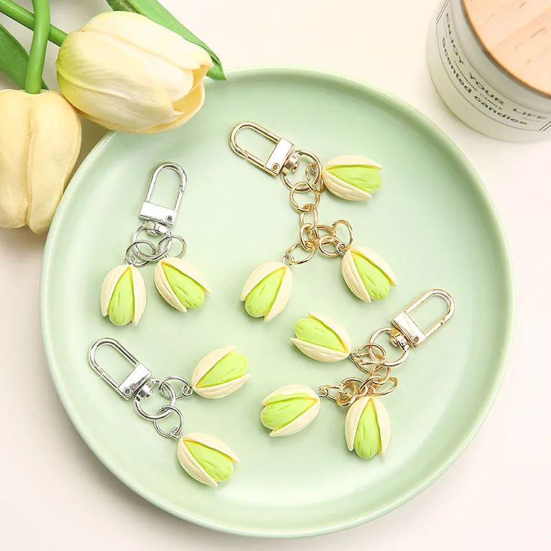 Creative Cute Pistachio Nut Keychain Ball Shape for Women and Men for Souvenirs Birthday Gifts Ornaments for Bags