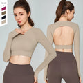 New Product Breathable Long Sleeved Hollow Out Semi Fixed Cup Running Fitness Sports Long Sleeves