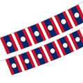 Laos Bunting String Flag 5.5X8 in for Outdoor and Indoor Decoration (12pcs/Unit)