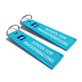 Promotional Gift Embroidered Keychain Key Chain Embroidery Jet Tag Custom Keyring Key Ring Key Tags