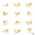 Gaby New 925 Sterling Silver Ear Piercing Jewelry Bling Zodiac Diamond S925 Silver Earrings Body Wholesale Piercing Jewelry