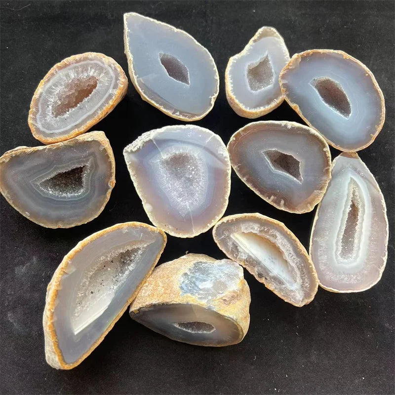 Natural Crystals  Agate Geode Druzy  Hole for Healing