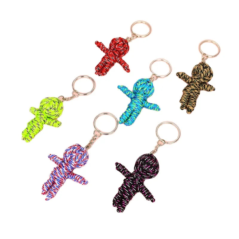 Wholesale Creative Hand-woven Rope Cute Mummy Keychain Pendant Ladies Bag Accessories Keyring Promotional Keychain
