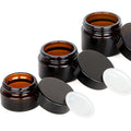 Hot Selling 5 10 20 30 50 100g Empty Amber Black Glass Jar with Plastic Lid Double Wall Skin Care Cream Jar
