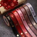 Wholesale 1 Inch Pink Polyester Hot Stamping Gold Foil Sweet Love Valentine's Day Ribbons
