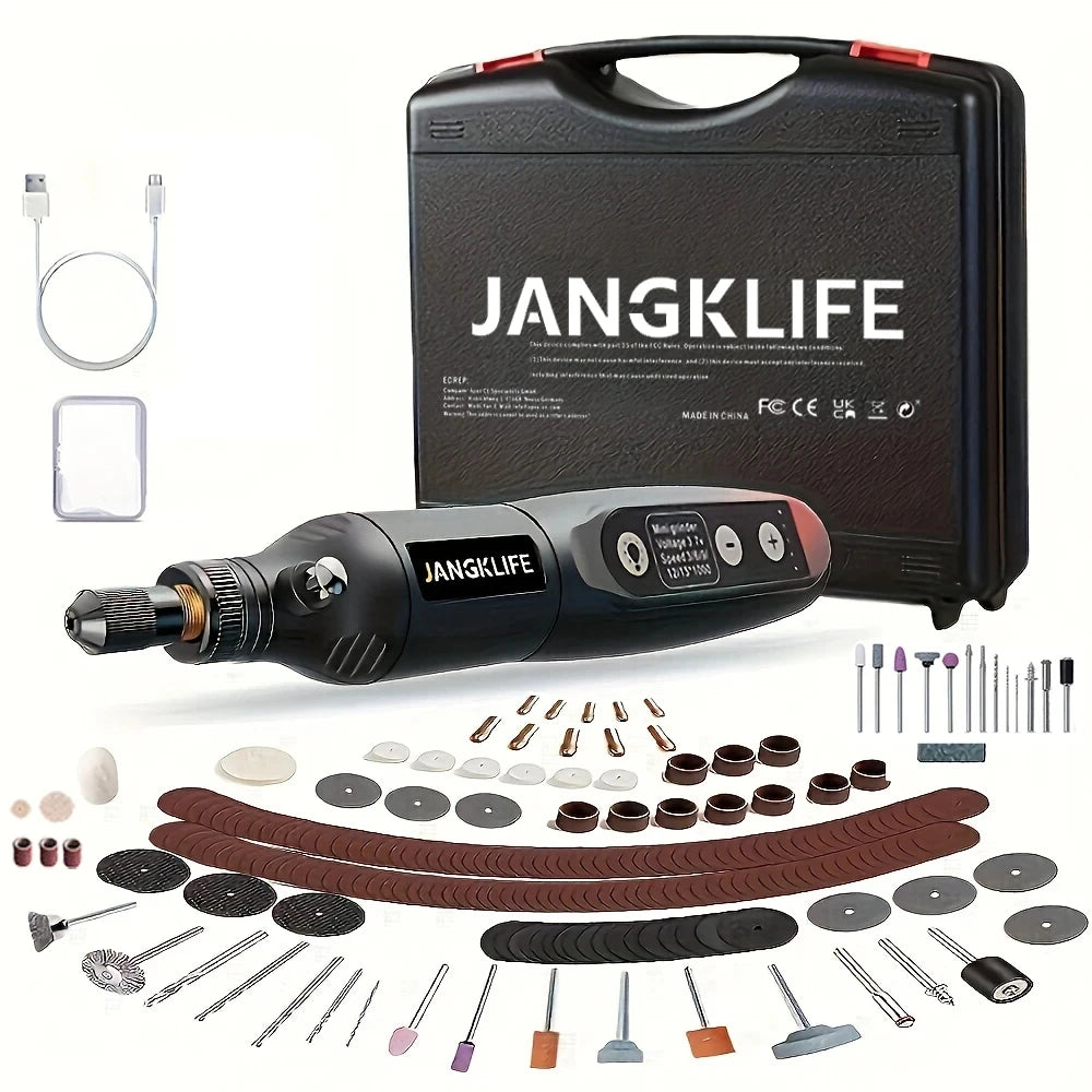 Mini Cordless Electric Grinder Tools Set DIY Grade with 115pcs Accessories Kit Battery Powered Angle Grinder