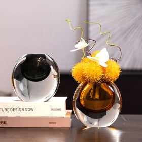 Drop Shipping Glass Vase Light Luxury Living Room Decoration Desktop Flower Arrangement Creative Stained Glass Vase