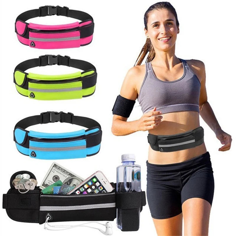 Hot Selling Neoprene Outdoor Running Bottle Holder Waist Bags Logo Unisex Waterproof Fanny Pack Custom Print