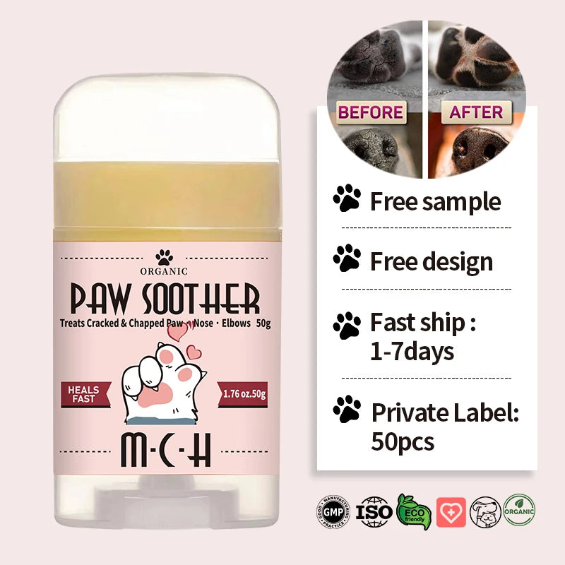 Wholesale Premium Natural Pet Foot Care Balm Stick Cream for Dogs Cats Heals Repairs Damaged Paws Stocked Feature 60ml Aluminum