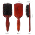 Wholesale Portable Classic Wood Detangler Round Paddle Scalp Massager Hairbrush and Comb Set for Curly Hair Home Use