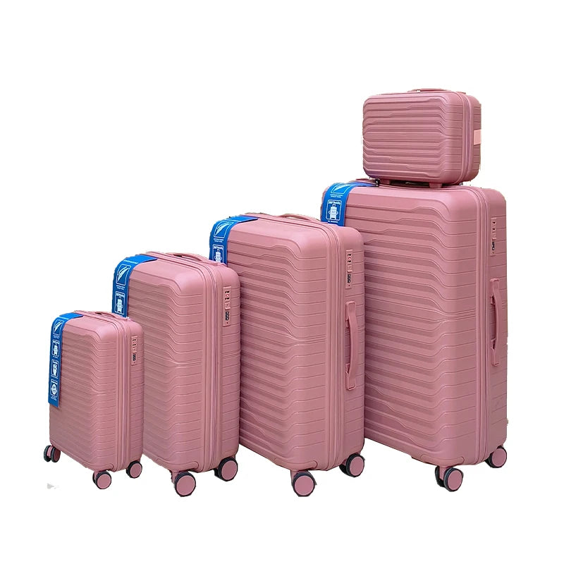 Marksman Unisex PP Luggage Set Big Capacity Zipper Closure with Spinner Caster Hot Sale Metallic Suitcase Travel Wholesale Price