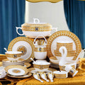 Tableware 60 Pieces Ceramic Plate Bowl Set Porweddingdinner Set Dinnerware Sets Wholesale Western Eceramic Style Bone China