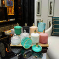 Wholesale Cylinder Glass Candle Jars and Candlestick Holders with Lid Empty for Home Decoration