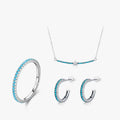 QS647 Fashion 925 Sterling Silver Jewelry Sets Christmas Turquoise Earrings Jewelry Women