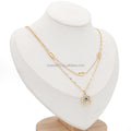 Top Seller Gold Plated Eye Enamel Stainless Steel Jewelry Necklaces Mala Custom Pearl Costume Necklace