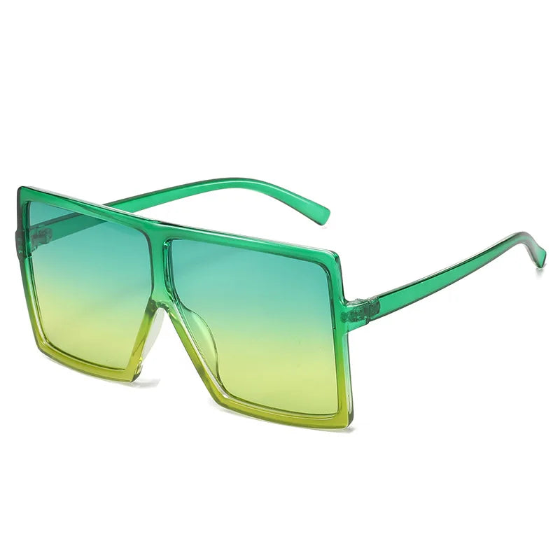 Hot Sell Square Frame Custom Logo UV400 Sunglasses Women Luxury Trendy Big Frame Oversize Faceshield Fashion Sunglasses