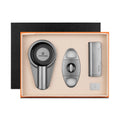 CIGARLOONG Simple Luxury Torch Lighter Sharp Cigar V Cutter Stainless Steel Cigar Ashtray 3-Piece Set Cigar Accessories Set