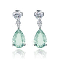 A786E Abiding Shield Waterproof Dangling Earring S925 Sterling Silver Prasiolite Fine Jewelry Supplier Real Silver Earrings
