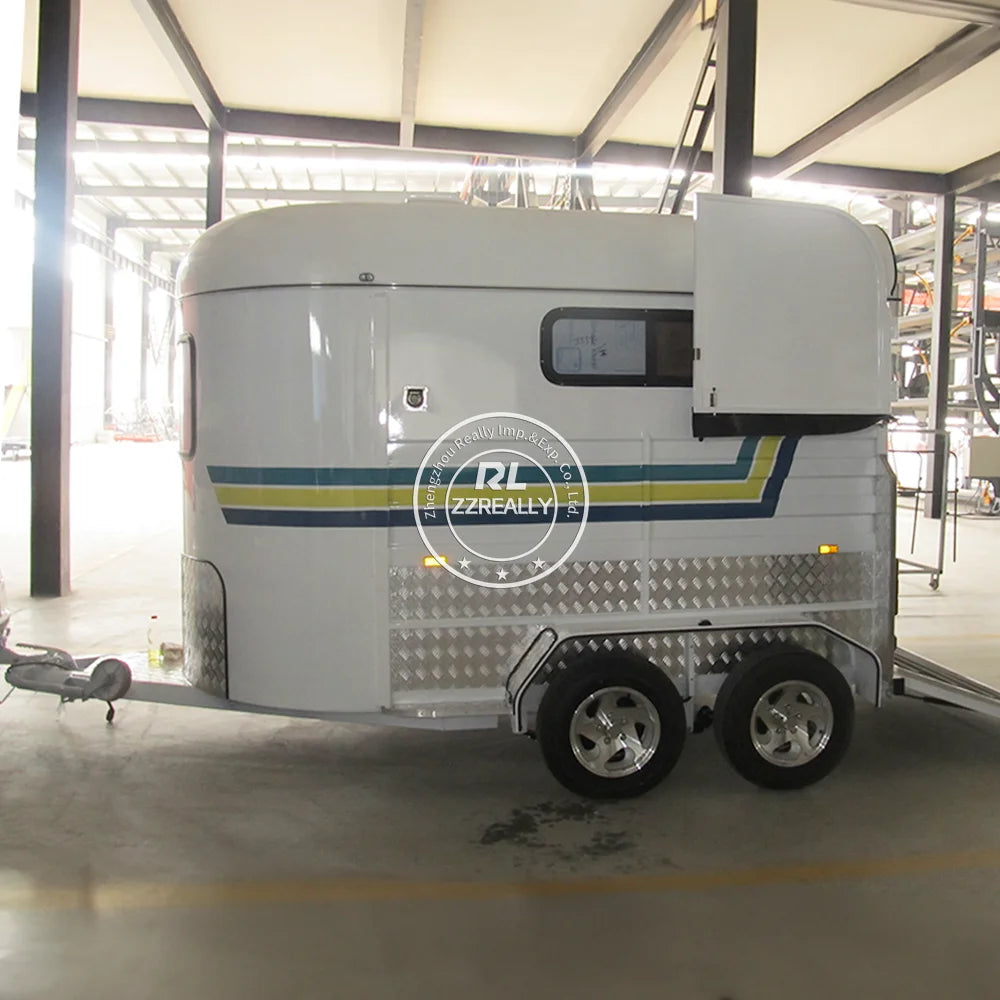 2025 Hot Sale Australia Standard 2 Horse Semi-Hanging Angle Load Float Customized Horse Transport Trailer 2800KG Max Payload