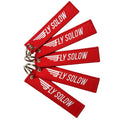 Hot Sale Embroidered Key Tag Custom Twill Flight Crew Double Sided Logo Embroidery Keychain for Cloth