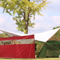 For Woqi Rain Fly Tarp Wind Fence for Camping Beach Grill Shelter with Sunshade and Windbreak Screen