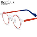 Borregls Colorful Titanium Glasses Frame Men 2025 New Designer Retro Round Eyeglasses Women High Quality Optical Eyewear 185807