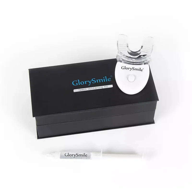 Non Peroxide Top Quality Customized Logo White Teeth Whitening Kit Led Light With Soft Rubber Tray Syringe Gel