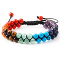 7 Chakra Bracelets Spiritual Amethyst Tiger Eye Crystal Bracelet Men Meditation Relax Anxiety Bangle for Women