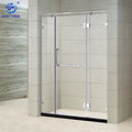 KMRY Economic Tempered Glass Pivot Hinge Frameless Shower Door Soft Closing Acrylic Tray Easy Installation for Apartment Shower