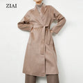 Fashion New Double-sided Woolen Coat for Women Double Breasted Long Winter Cashmere