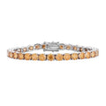 Silver 925 Original Round Brilliant Cut 1 Carat Diamond Test Past Yellow VVS1 Moissanite Tennis Bracelet for Engagement Gift