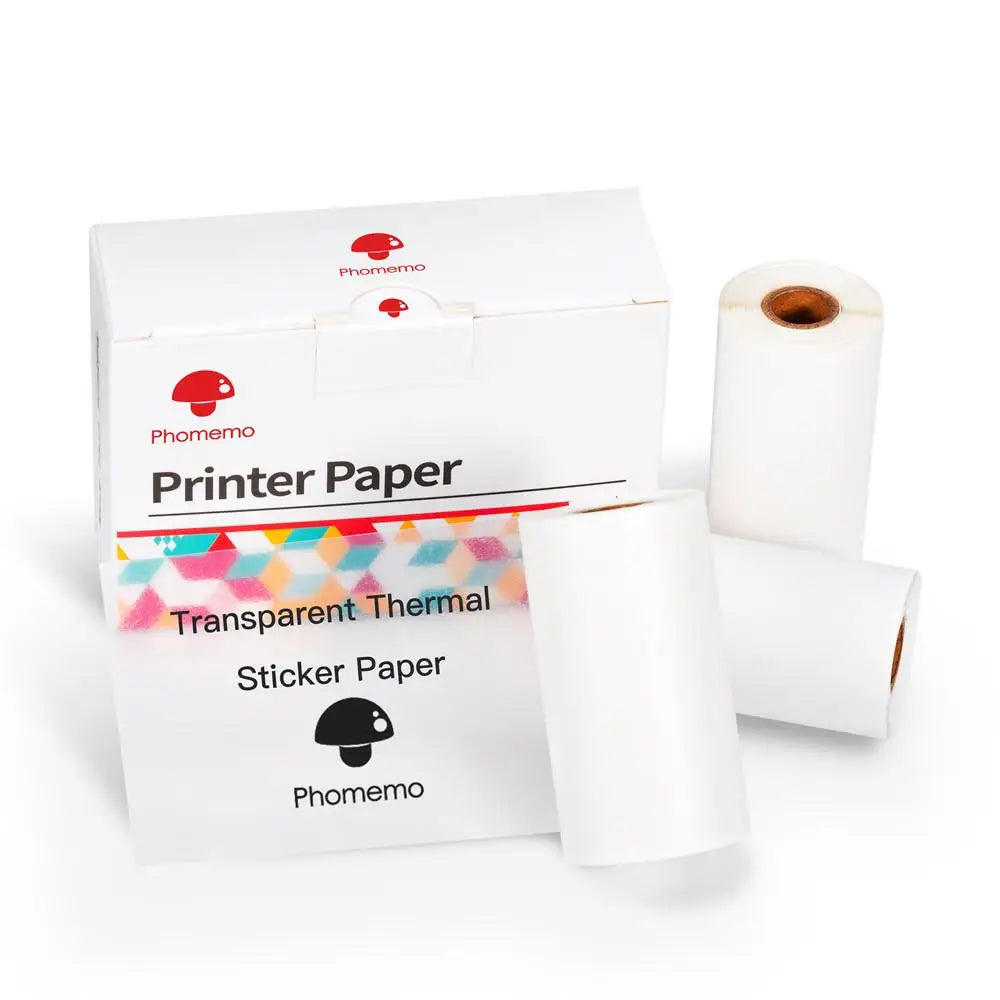 Phomemo Thermal Label Printer M02/M02S/M02PRO/M03 Translucent Sticky Printer Paper for Thermal Pocket Printer