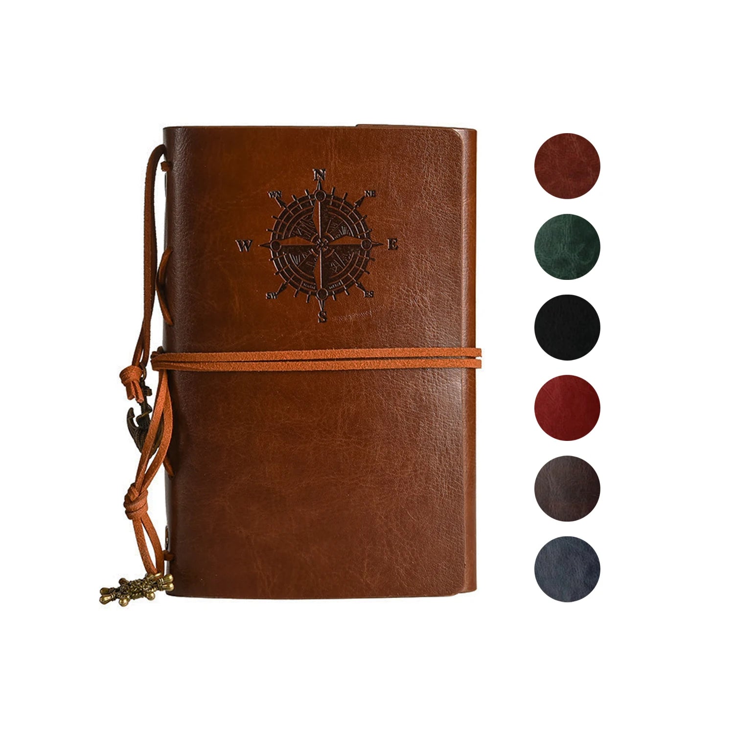 Premium Vintage Embossed Travelers Journal Premium Spiral Notebook Classic Binder Blank Paper Loose-leaf Refillable Leather