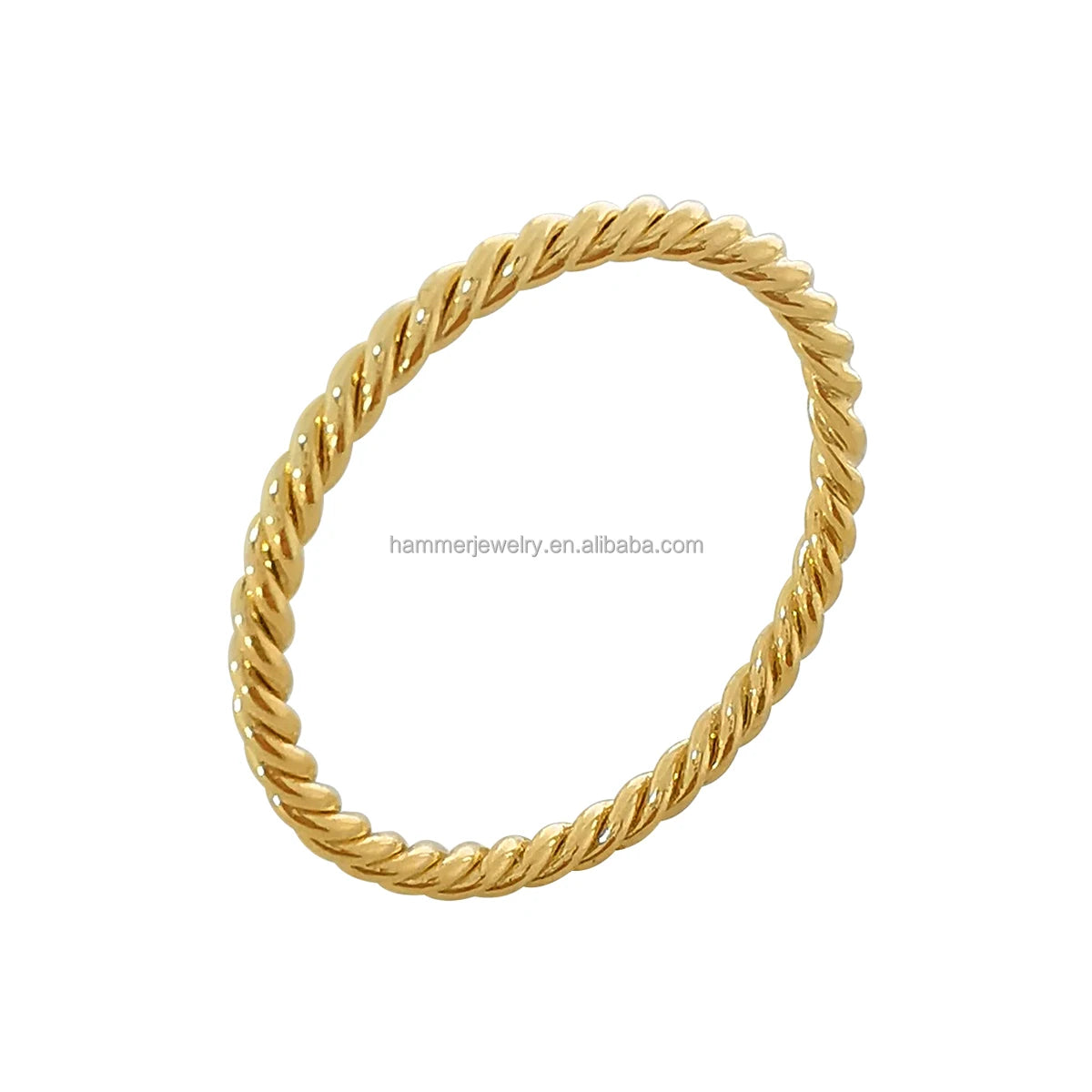 9k/14k/18k Gold  Twist 1.6mm Design Rings Made in Korea Classic Fashionable Design Real Gold Rings for Women
