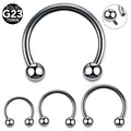Internally Threaded Circular Barbell Nose Ring With Balls Septum Piercing Jewelry Titanium Basic Body Piercing Jewelry