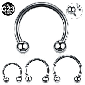 Internally Threaded Circular Barbell Nose Ring With Balls Septum Piercing Jewelry Titanium Basic Body Piercing Jewelry