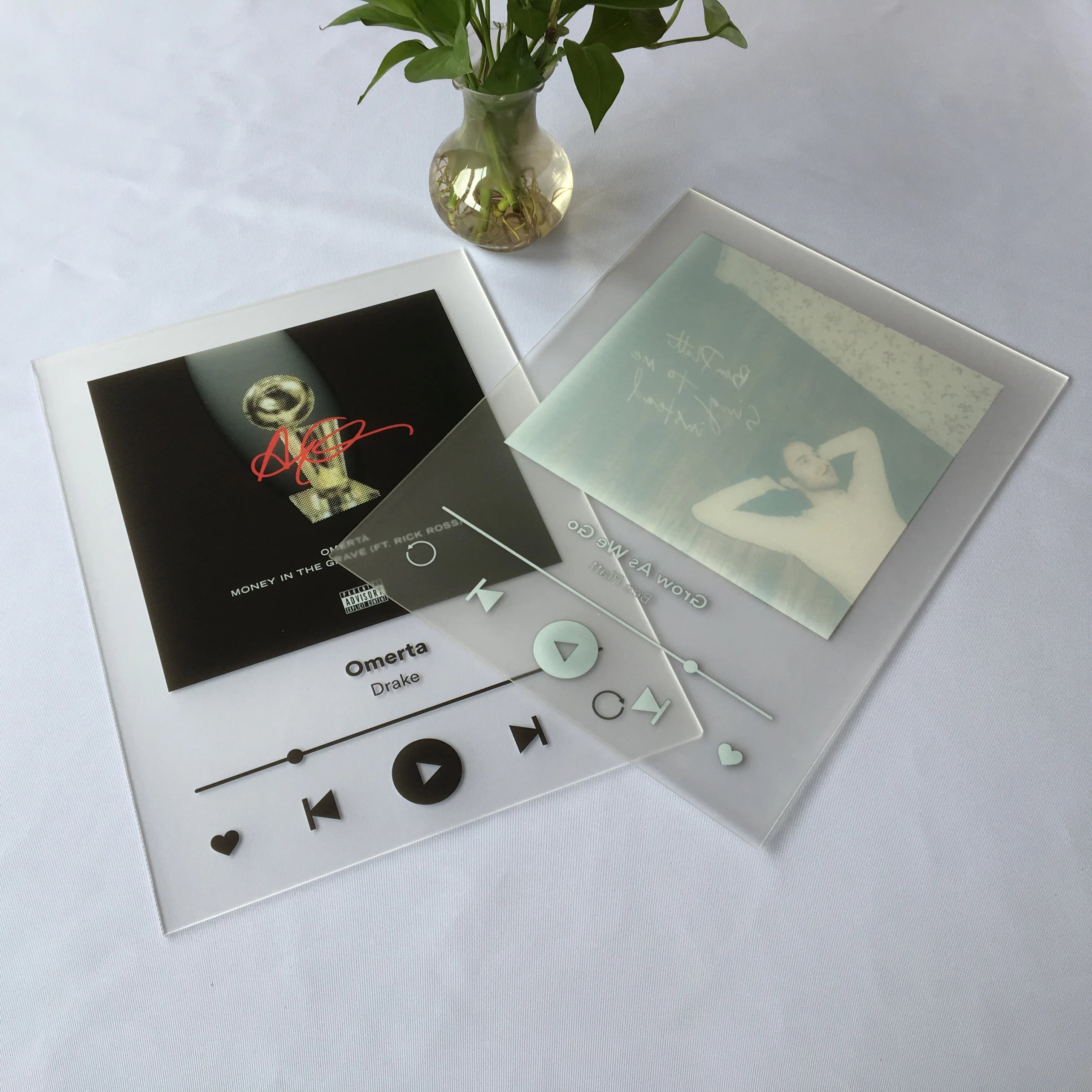 Fast Delivery UV Printing Transparent Acrylic Music Sign Wall Art Tik Tok Anniversary Gift Acrylic Song Plaque