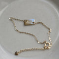 Simple INS Fashion Pure 925 Sterling Silver Thin Chain Square Charm Love Letter Bracelets for Women Girls Jewelry