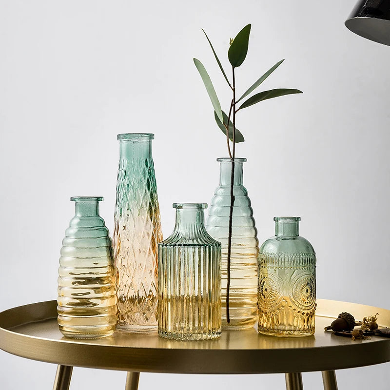 Wholesale Modern Nordic Clear Flower Glass Vase Mini Tall Cylinder Home Decorations for Fall Season Wedding Tabletop Decorations